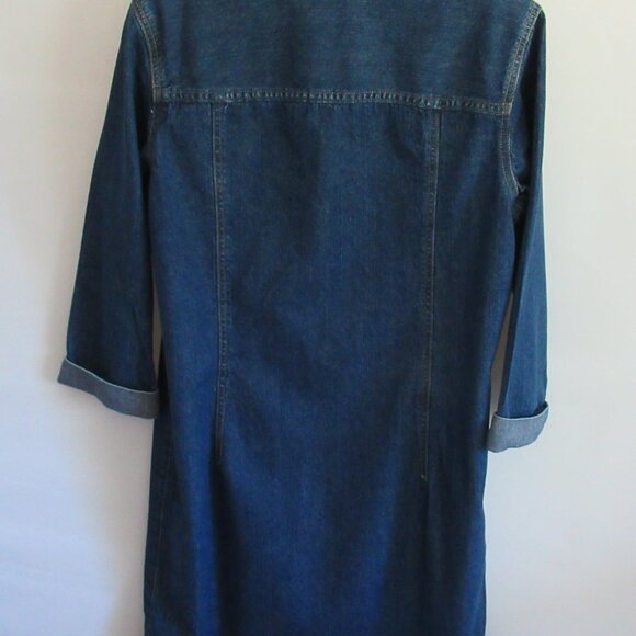 Liz Claiborne denim button front 3/4 sleeve knee length dress*Sz 10* - Picture 3 of 5